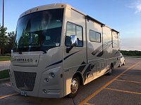 Winnebago Sunstar 27N with Fiat 500C, June 2018 on the way to Wyoming.