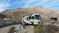 March 2018: Boondocked around Borrego Springs, but this day we camped at Anza Borrego State Park to dump and refill water. Nice campground!