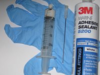 To seal the crimp connections from the elements, I thinned some 3M 5200 with white gasoline (Coleman fuel) and used a syringe with a long, large diameter needle to fill each of the 104 crimps. Once...
