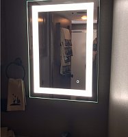 LED bathroom mirror replacement. Dims, and fog free.