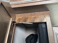 Over dinette compartment, this was our very first fail !! 
I reinforced mimicking compartment over the bed. Not my best wood work but it works !