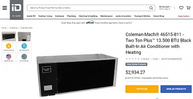 Click image for larger version

Name:	New 2-ton, 13,500BTU Coleman #46515-811 $2,934.jpg
Views:	97
Size:	229.4 KB
ID:	176398