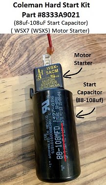 Click image for larger version

Name:	1 Coleman Mach (2-Ton) Compressor START Capacitor #1497-086 (88-108uF).jpg
Views:	274
Size:	146.2 KB
ID:	177458