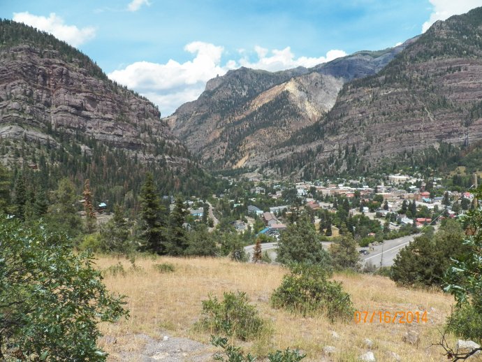 Looking down on Ouray, CO from Camp Bird Rd.