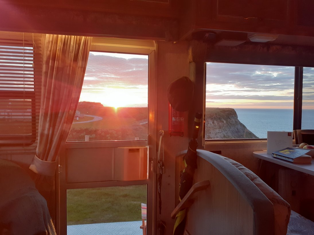 Sunset from inside the Brave