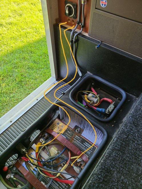 Under-sink batteries wiring route