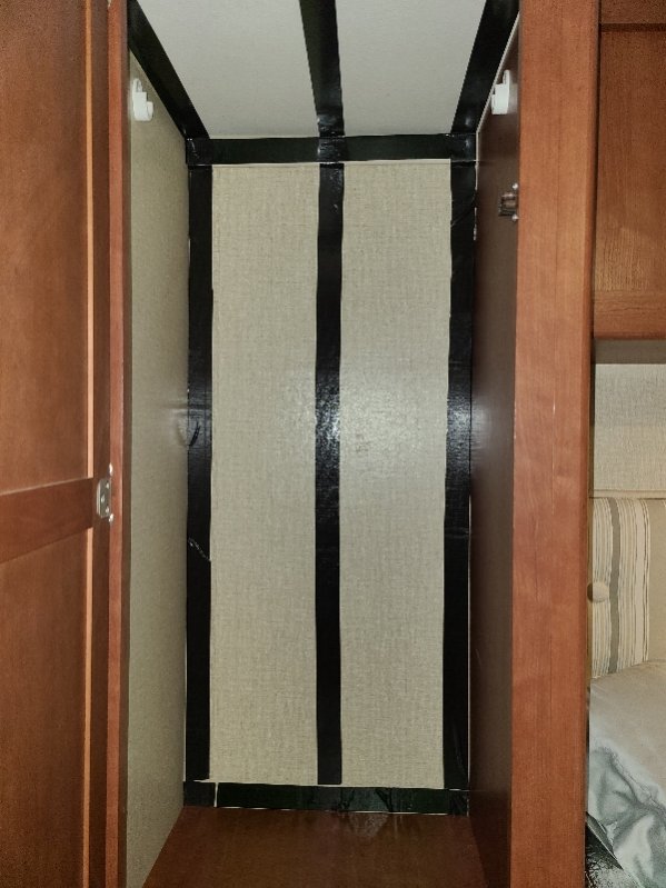 Two-sided tape on closet walls